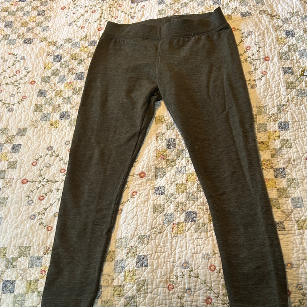 Woolx Heather Med Green Stella Leggings